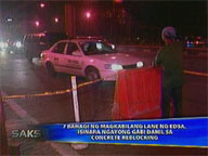   Saksi:   Opposite lanes of EDSA closed Friday night due to concrete reblocking