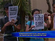 <b>Saksi: </b>Kabataan partylist rallies in front of UP College of Law