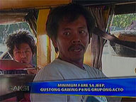  Saksi:  ACTO transport group wants minimum jeepney fare hiked to P8