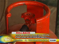Petron, Shell implement P5.50 LPG rollback