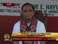 Security tight for VP Binay's visit to Sulu