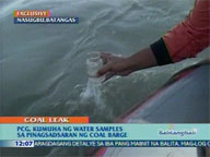  QTV:  PCG gets water sample from site of coal barge accident in Batangas