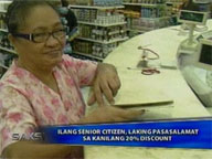  Saksi:  20% discount is a great help, senior citizens say