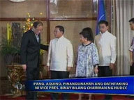  Saksi:  Pres. Aquino administers oath-taking of VP Binay as HUDCC chairman