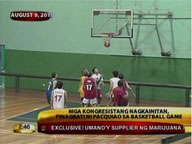 Pacquiao plays basketball with warring lawmakers