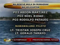 Phil. Navy chopper crashes; 2 pilots missing