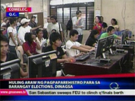  QTV:  Comelec offices mobbed on last registration day for barangay elections