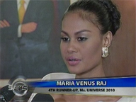  Saksi:  PNoy congratulates Venus Raj on her 5th place win Miss Universe 2010