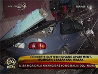 <b>24oras: </b>2 vehicles damaged after concrete gutter collapsed