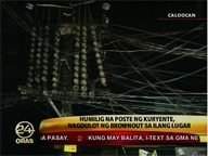 <b>24 Oras:</b> Electric post that leaned on its side causes brownout