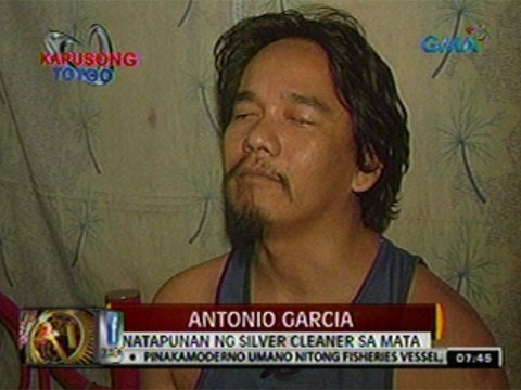 Kapuso Foundation para kay Antonio Garcia na natapunan ng silver cleaner sa mata - 24oras_042012_20