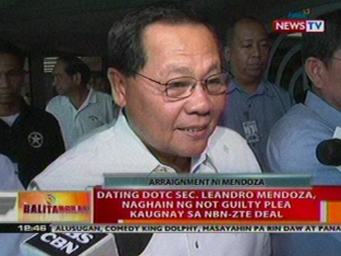 Leandro Mendoza, naghain ng not guilty plea kaugnay sa NBN-ZTE Deal | Video | GMA News Online - bt_051412_25