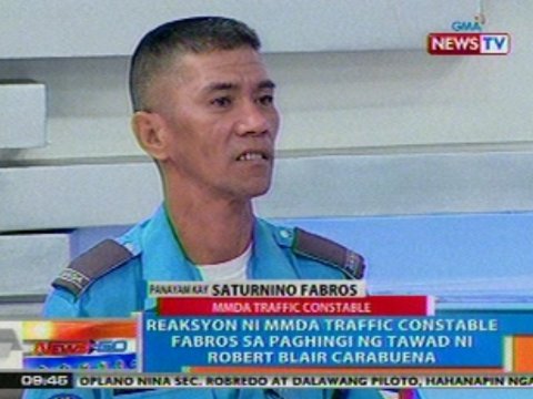 Reaksyon ni MMDA traffic constable Fabros sa paghingi ng tawad ni
