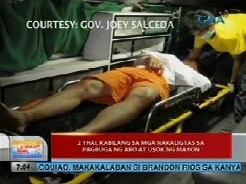 Thai, kabilang sa mga nakaligtas sa pagbuga ng abo at usok ng Mayon