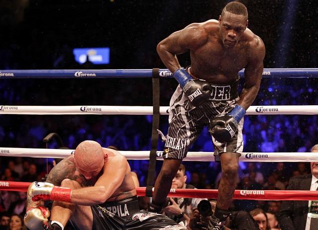  Deontay Wilder knocks out Artur Szpilka during the ninth round of their heavyweight title boxing fight at Barclays Center. Wilder defeated Szpilka via ninth round knockout. Reuters