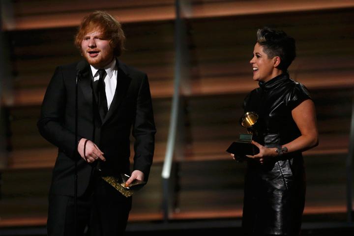 Ed Sheeran accepts the award for Song of the Year for 