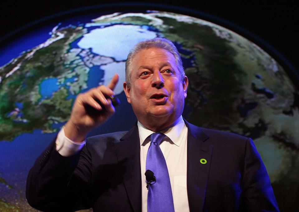 Al Gore speaks on Monday before the Climate Reality Project. Danny Pata