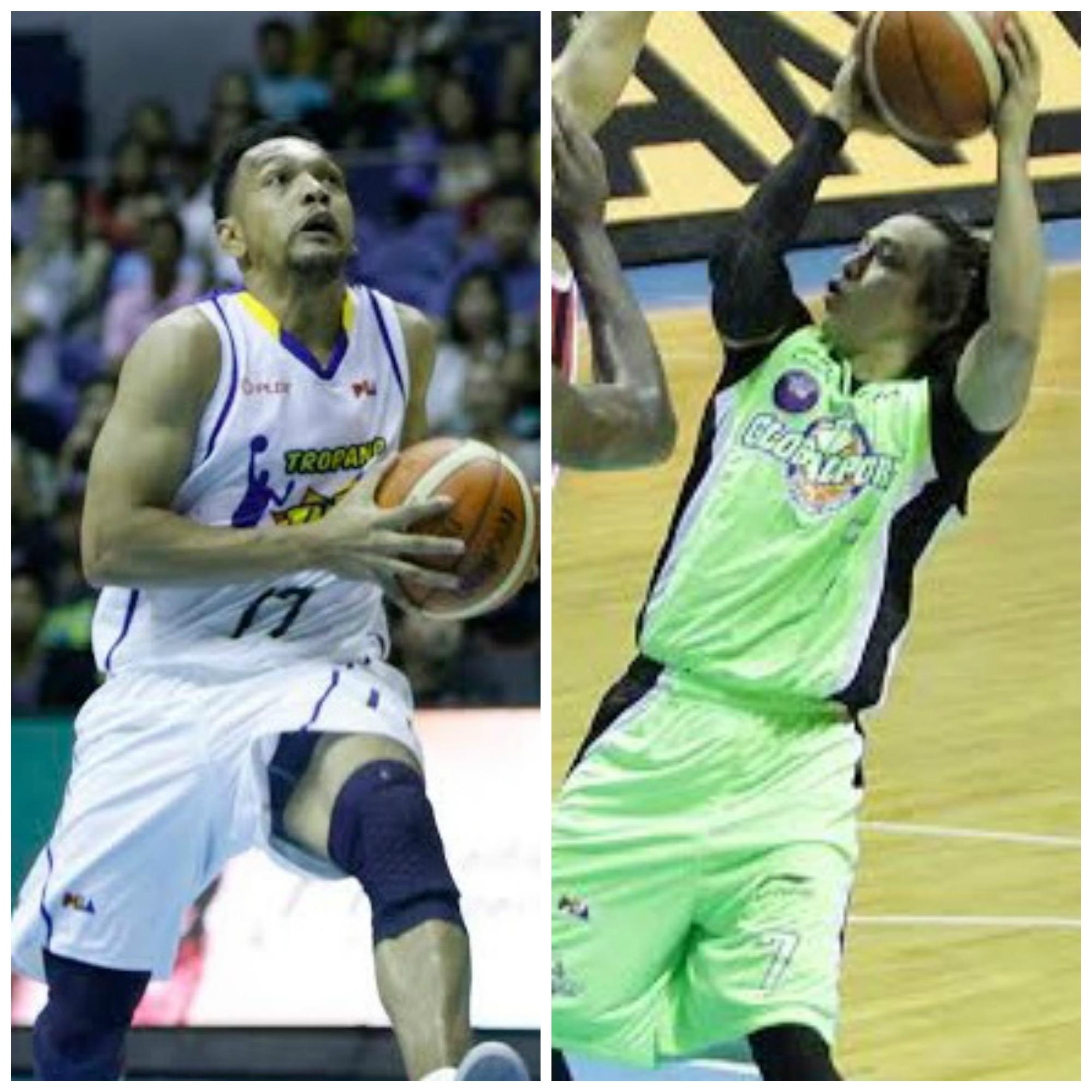 GROUNDED. Tropang Texters' Jayson Castro and Globalport's Terrence Romeo. Photos by PBA IMAGES and KC CRUZ, GMA News