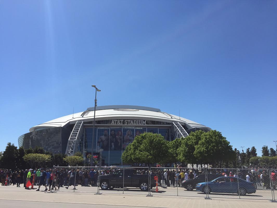 The atmosphere was festive outside the AT&T Stadium in Texas