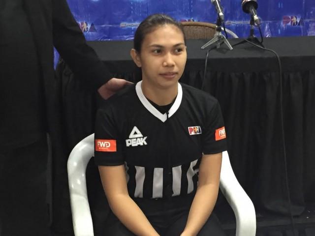 Janine Nicandro is the first-ever female referee in the PBA. Marisse Panaligan