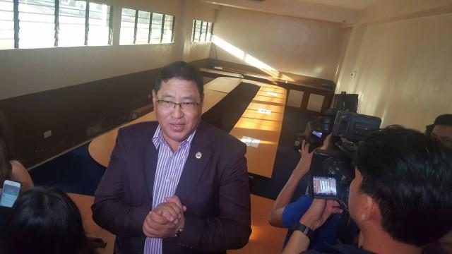 Rep. Umali shows to media the holding facility for Ronnie Dayan. Photo by Mark Merue&Atilde;&plusmn;as