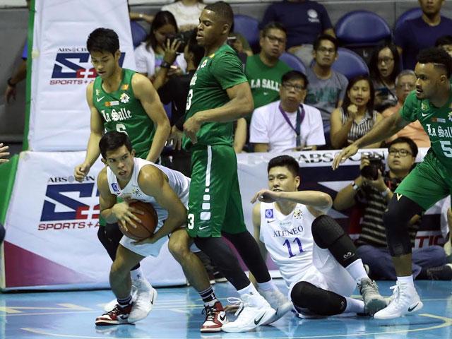 An example of action that happens during an ADMU-DLSU game. Photo by KC Cruz