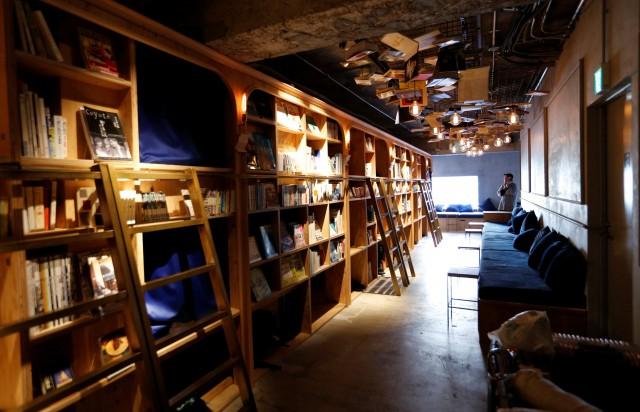  Cabins are seen inside "Book And Bed", a bookshop-themed capsule hotel, in Tokyo, Japan. Photo: REUTERS/Toru Hanai.