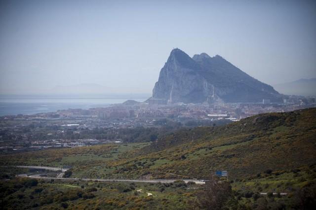 The Rock of Gibraltar is pictured from La Linea de la Concepcion near the southern Spanish city of Cadiz on March 28, 2017. Jorge Guerrero/AFP