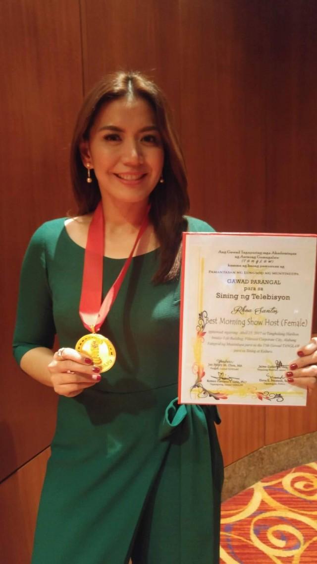 Rhea Santos, kinilala bilang Best Morning Host (Female). Photo: TJ Pusong.