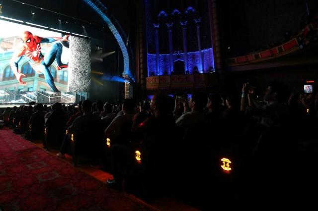 Sony Playstation shows the Spider-Man game as they demonstrate upcoming game releases during a news conference at E3 2017 in Los Angeles, California, US June 12, 2017. REUTERS/ Mike Blake