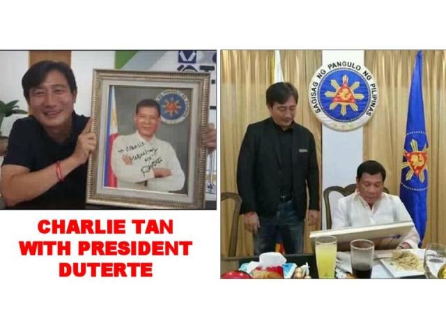 Charlie Tan and President Duterte.