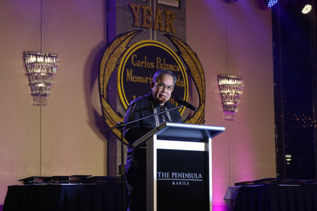 Jose "Butch" Dalisay Jr receives the Gawad Dangal ng Lahi at the 67th Carlos Palanca Memorial Awards for Literature. Photo: Aya Tantiangco.