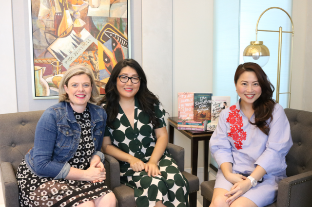 The authors with Lyn Ching at Writers Bar in Makati on Wednesday