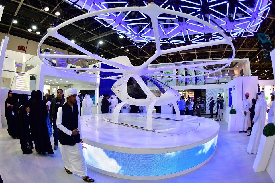 A drone taxi is seen on view at the Gitex 2017 exhibition at the Dubai World Trade Center in Dubai on October 8, 2017. Giuseppe Cacace/AFP