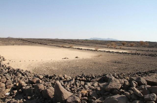 This undated handout picture released by the University of Western Australia shows the mysterious ancient structures built from stone in undisclosed locations across the desert in Saudi Arabia. Grant Scroggie/ The University of Western Australia/AFP