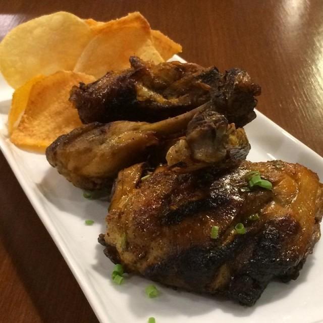 Chicken inasal with salted egg chips