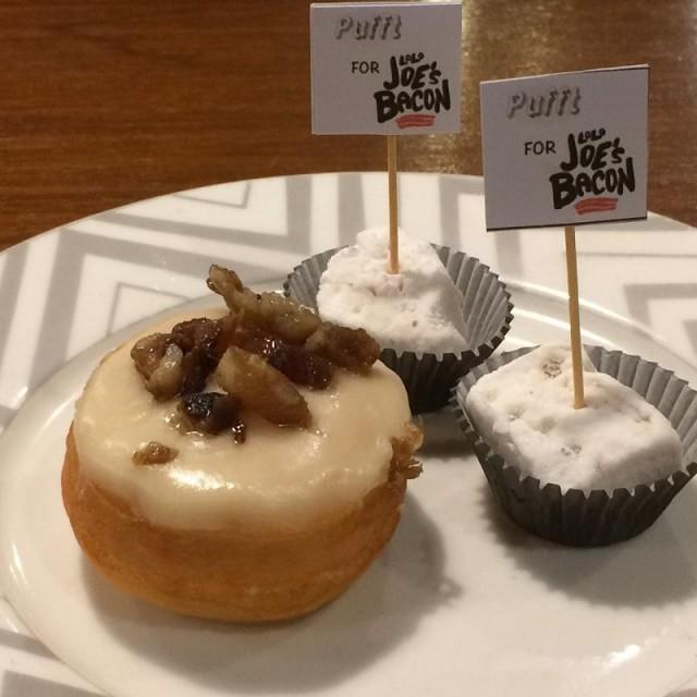 Pufft Marshmallowsâ€™ maple bacon and Cupcake Lab PHâ€™s Lolo Joe's Donut