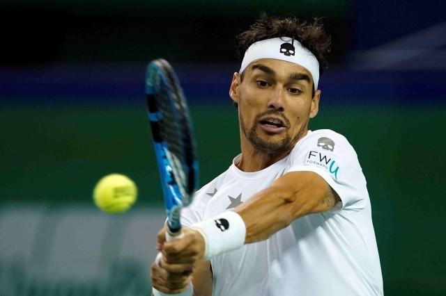  Fabio Fognini of Italy in action against Fernando Verdasco of Spain. REUTERS/Aly Song