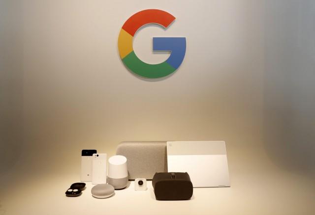 Google hardware products are displayed during a launch event in San Francisco, California, U.S. October 4, 2017. REUTERS/Stephen Lam