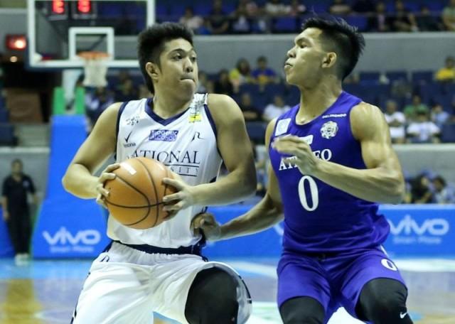 NU's Jayjay Alejandro going up against ADMU's Thirdy Ravena. Photo: KC Cruz