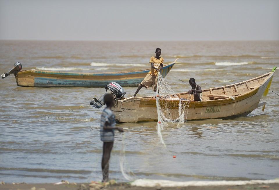 Boys clean their nets before a fishing expedition on March 24, 2017, at Lowarengak on the western shores of Lake Turkana, northern Kenya. Tony Karumba/AFP