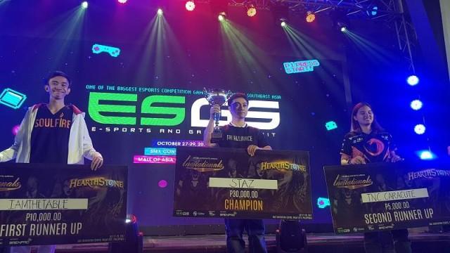 MESA Invitationals Hearthstone top 3 (L-R): Tyron 