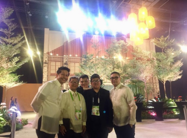 Left to right: Event stylist Ito Kish, Director Monino Duque, stage designer Gino Gonzales, stage manager Ed Murillo, assistant director Dexter Martinez Santos. Photo courtesy of Dexter Martinez Santos 