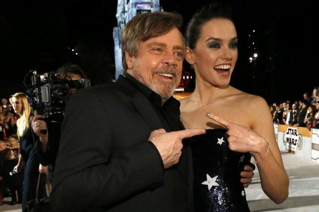 Mark Hamill and Daisy Ridley. Photo: REUTERS/Michael Anzuoni