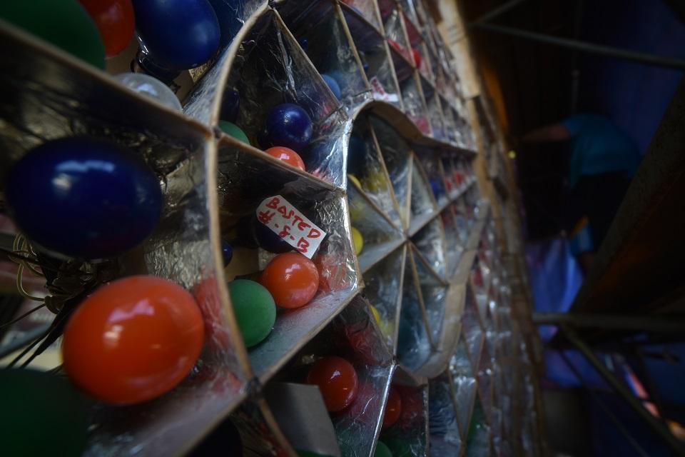 LED or no? More traditional light bulbs are seen inside a parul.