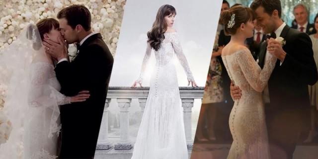 In Fifty Shades Freed Ana Steele Wears A Monique Lhuillier In Fifty Shades Freed Ana Steele Wears A Monique Lhuillier Wedding Gown
