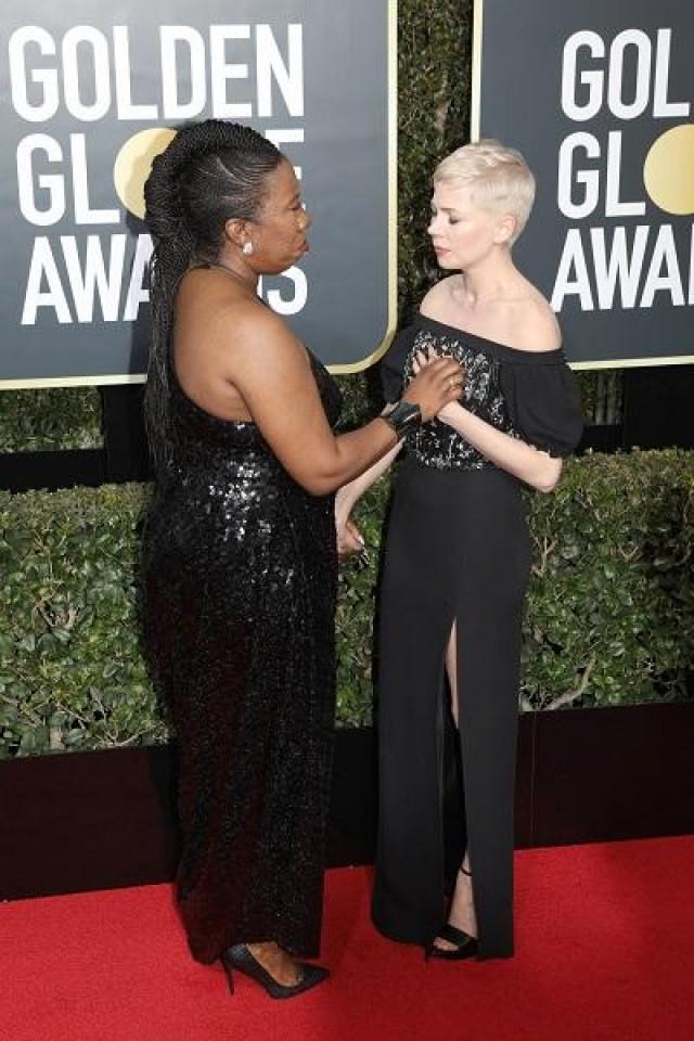 Hollywood Insider golden Globes Michele Williams and MeToo movement founder Tarana Burke. Photo: Flibert D. Kung