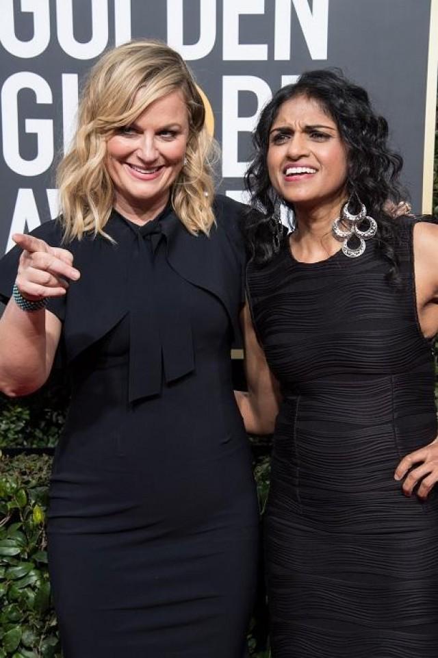 Amy Poehler and Saru Jarayaman. Photo courtesy of Janet Nepales/HFPA