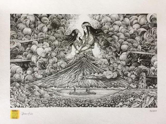 The original illustration by Kerby Rosanes called "Magayon buda Panganoron" 