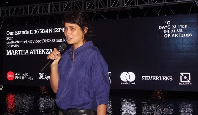 The artist Martha Atienza during the Tuesday's unveiling.